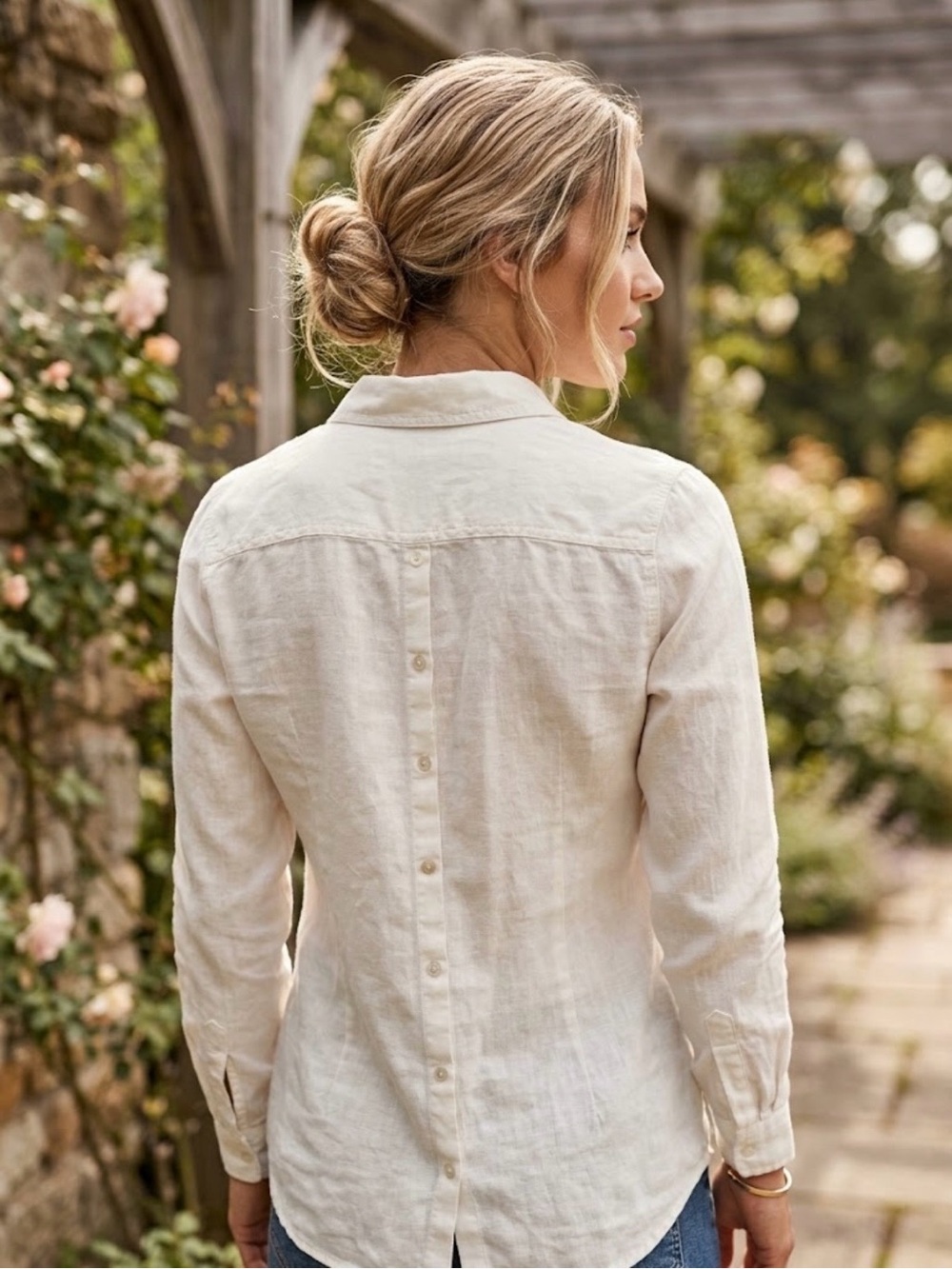 Sigrid Olsen white color linen shirt for women